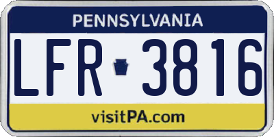 PA license plate LFR3816
