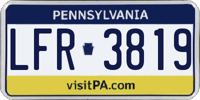 PA license plate LFR3819