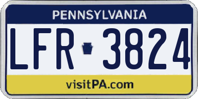 PA license plate LFR3824