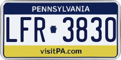 PA license plate LFR3830