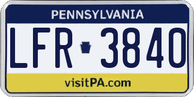 PA license plate LFR3840