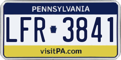 PA license plate LFR3841