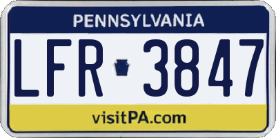 PA license plate LFR3847