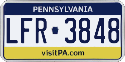 PA license plate LFR3848