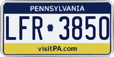 PA license plate LFR3850
