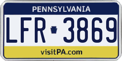 PA license plate LFR3869