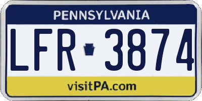 PA license plate LFR3874
