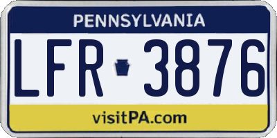PA license plate LFR3876