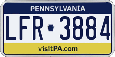 PA license plate LFR3884