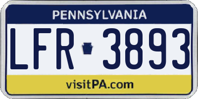 PA license plate LFR3893