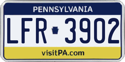 PA license plate LFR3902