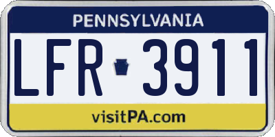 PA license plate LFR3911
