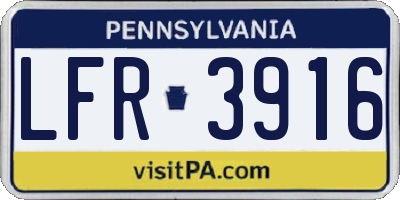 PA license plate LFR3916