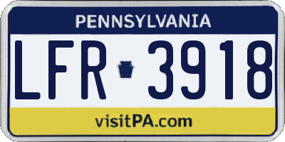 PA license plate LFR3918