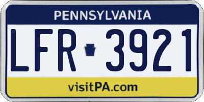 PA license plate LFR3921