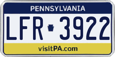 PA license plate LFR3922