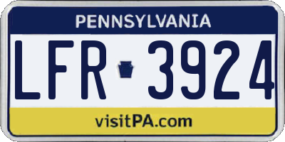 PA license plate LFR3924