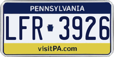 PA license plate LFR3926