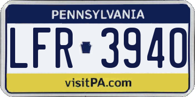 PA license plate LFR3940