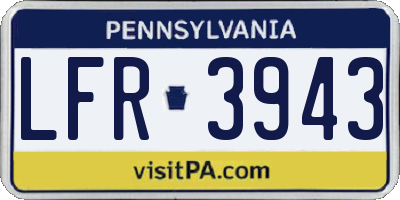 PA license plate LFR3943