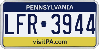 PA license plate LFR3944
