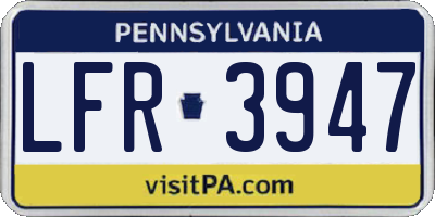 PA license plate LFR3947