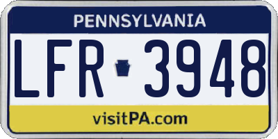 PA license plate LFR3948
