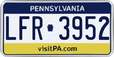PA license plate LFR3952