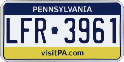 PA license plate LFR3961