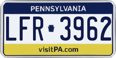 PA license plate LFR3962