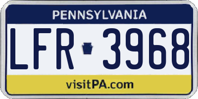 PA license plate LFR3968