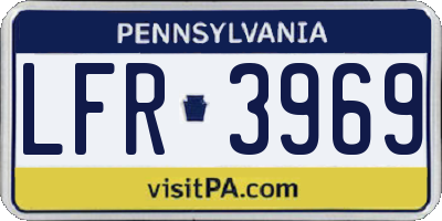 PA license plate LFR3969