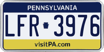 PA license plate LFR3976