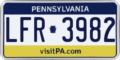 PA license plate LFR3982