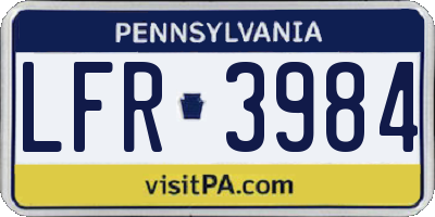 PA license plate LFR3984