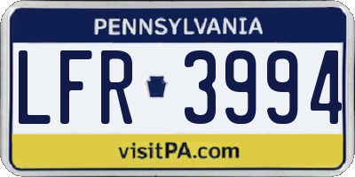 PA license plate LFR3994