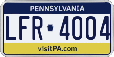 PA license plate LFR4004
