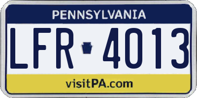 PA license plate LFR4013