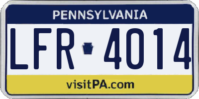 PA license plate LFR4014