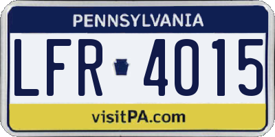 PA license plate LFR4015