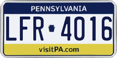 PA license plate LFR4016