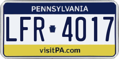 PA license plate LFR4017