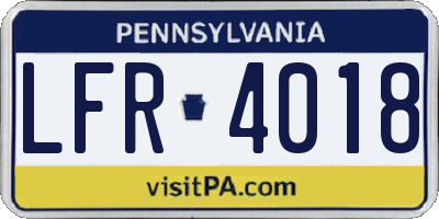 PA license plate LFR4018