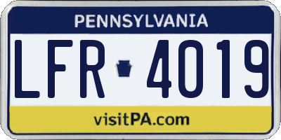 PA license plate LFR4019