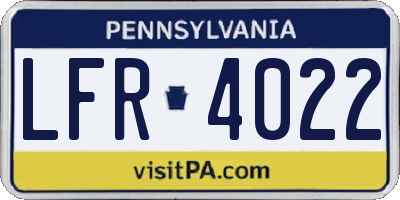 PA license plate LFR4022