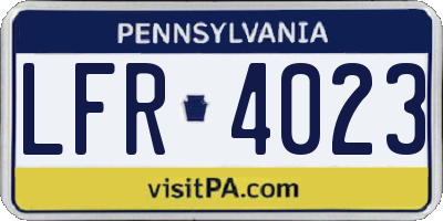 PA license plate LFR4023