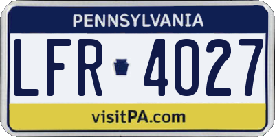 PA license plate LFR4027