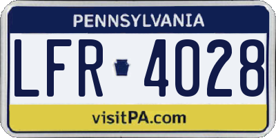 PA license plate LFR4028