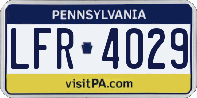 PA license plate LFR4029