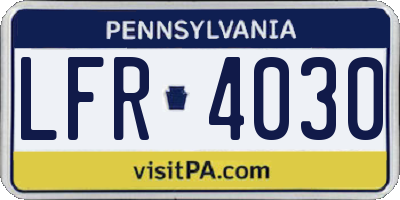 PA license plate LFR4030